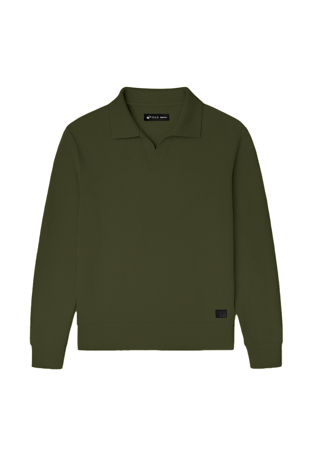 IVAR® Olive Green Johnny Collar Ribline Polo