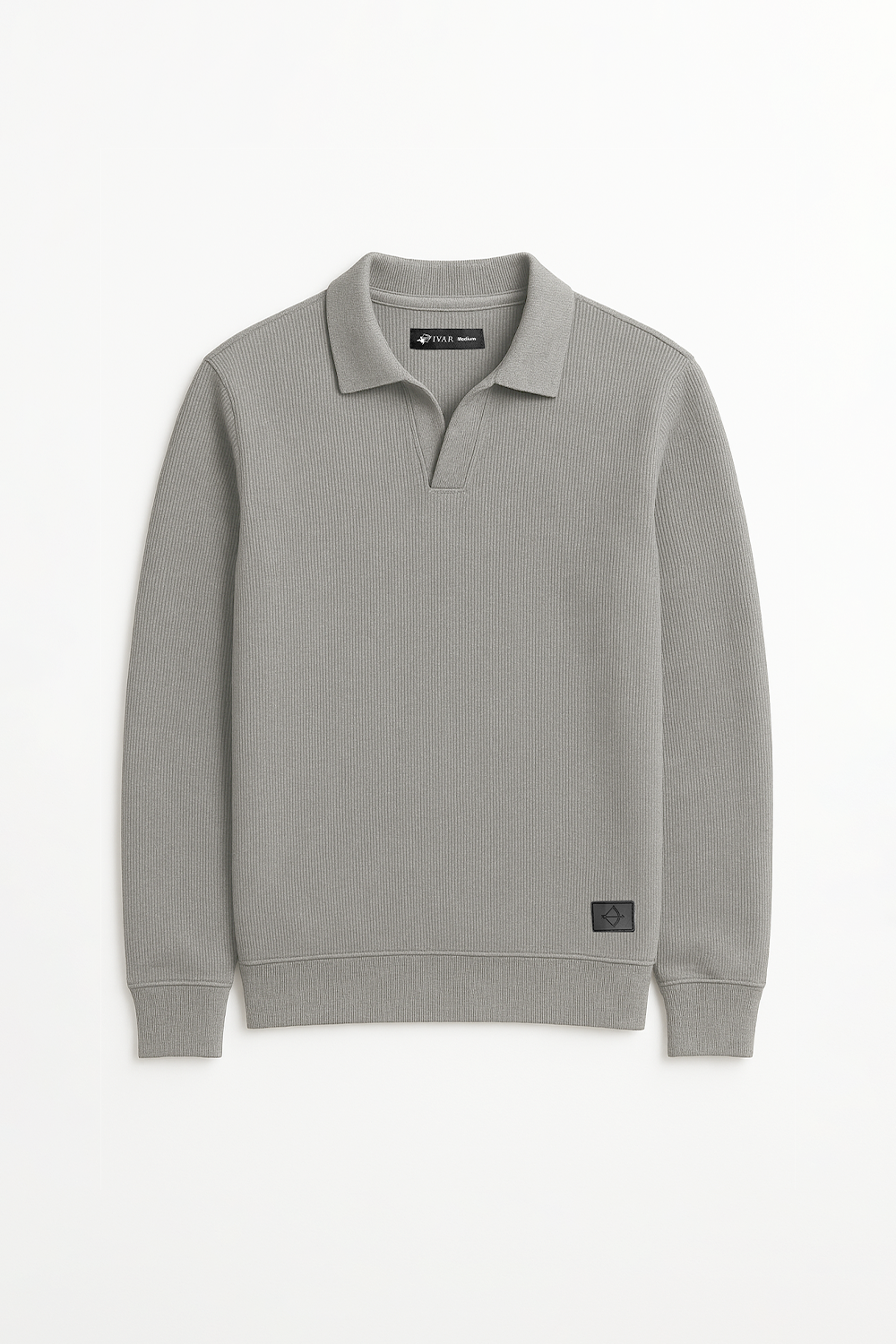 IVAR® Heather Grey Johnny Collar Ribline Polo