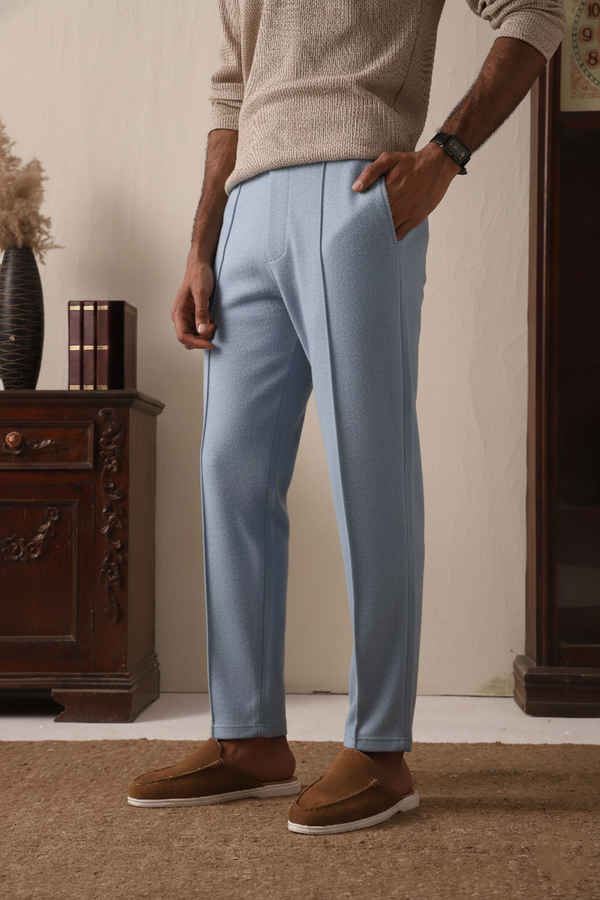 IVAR® Heather Blue Stapered Knitted Pants