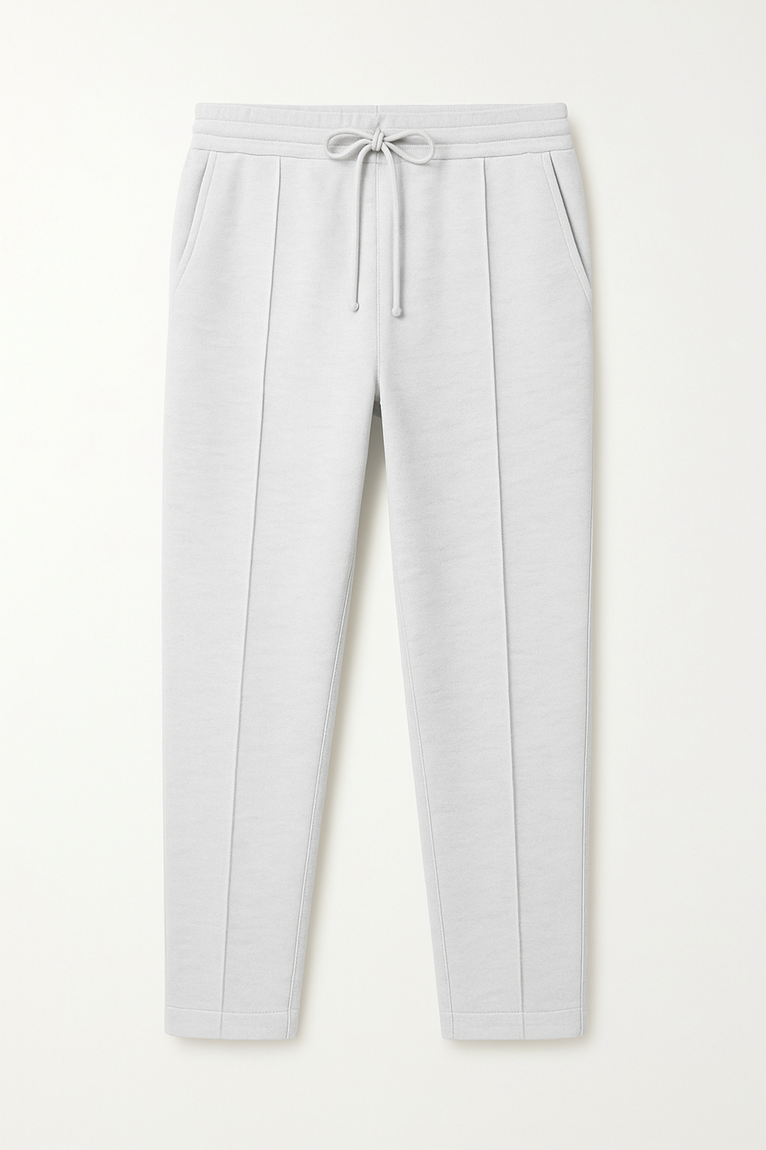 IVAR® Heather White Stapered Knitted Pants