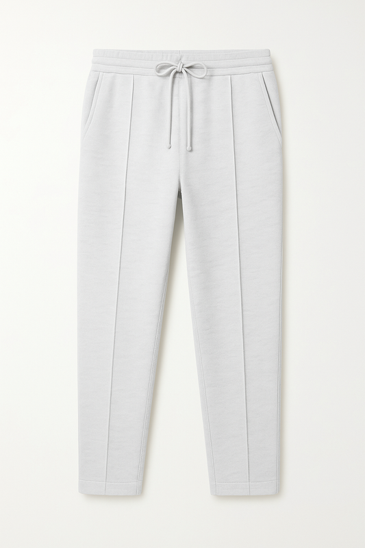 IVAR® Heather White Stapered Knitted Pants