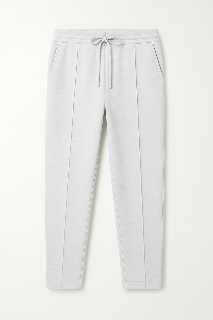 IVAR® Heather White Stapered Knitted Pants