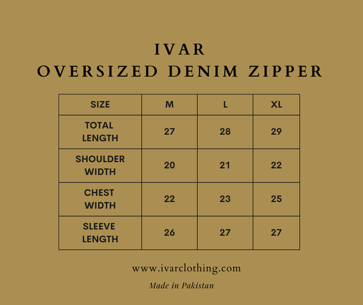 IVAR® Oversized Dark Blue Denim Zipper