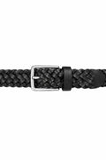 Ivar Black Hand Braided Leather Belt - Full Length Flat Lay - IVAR Clothing