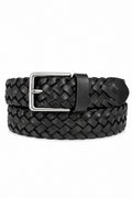 Ivar Black Hand Braided Leather Belt - Full Coiled View - IVAR Clothing