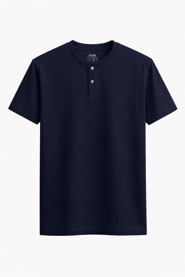 IVAR® Tapered Fit Navy Henley