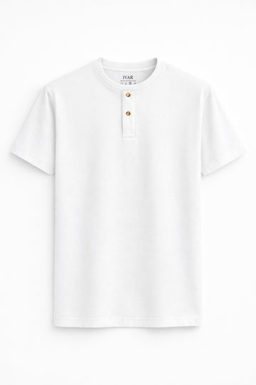 IVAR® Tapered Fit Off White Henley