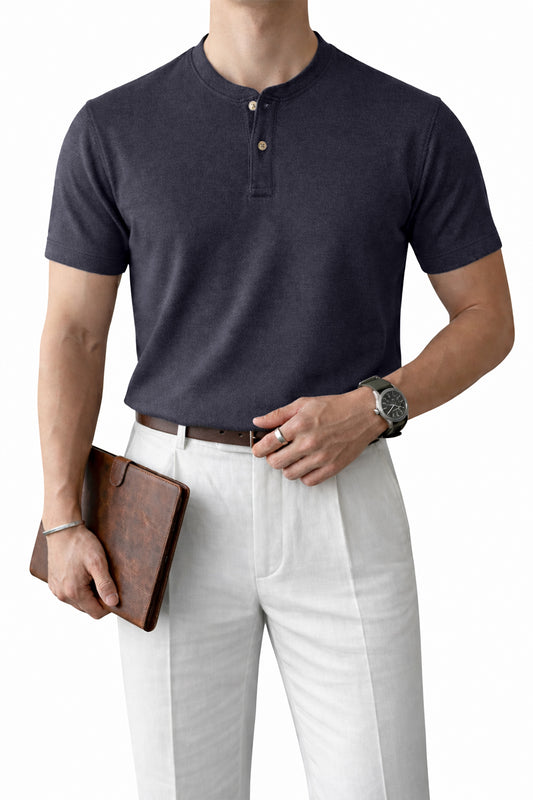 IVAR® Tapered Fit Charcoal Henley
