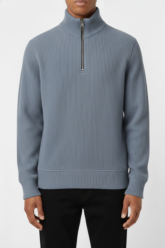 IVAR® Ice Blue Ribbed Quarter Zipper