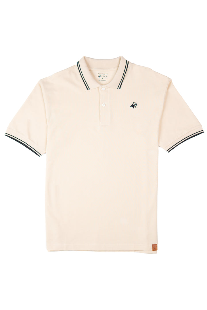 IVAR® Cloud Cream with Black Rib Polo