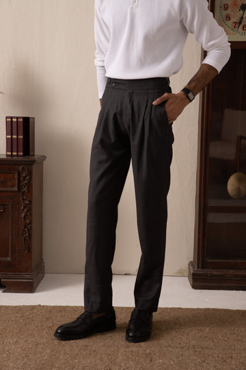 IVAR® Charcoal Pleated Gurkha Pants