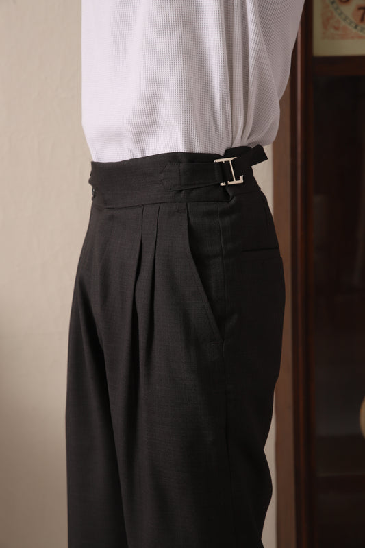 IVAR® Charcoal Pleated Gurkha Pants