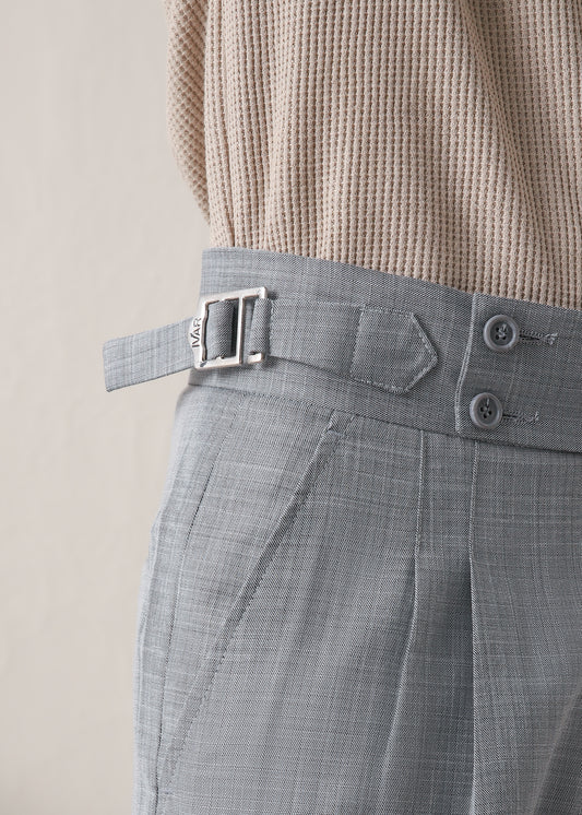 IVAR® Silver Pleated Gurkha Pants