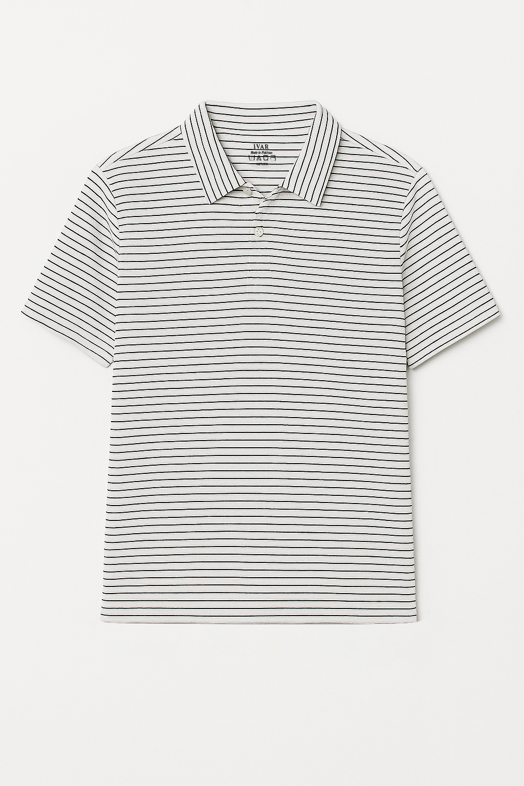 IVAR® Black & White Striper Spandex Polo