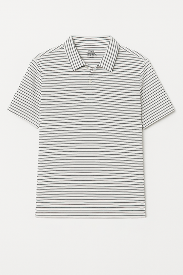IVAR® Black & White Striper Spandex Polo