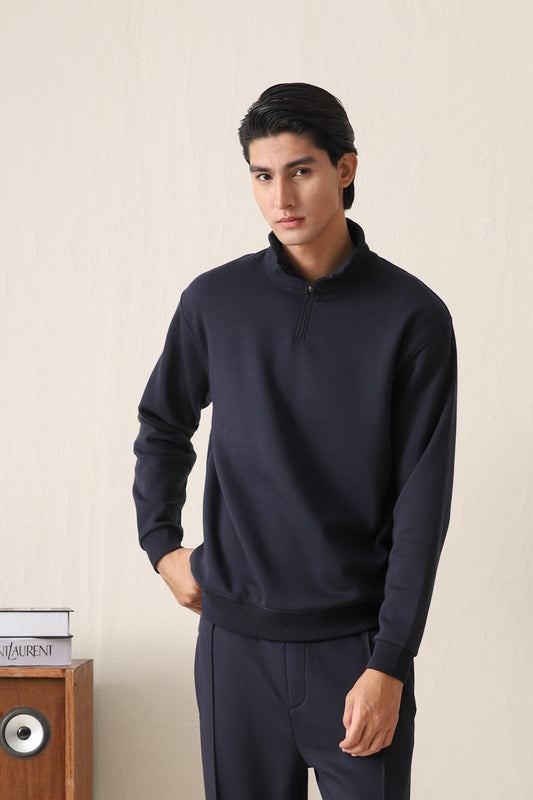 IVAR® Navy Fleece Quarter Zipper