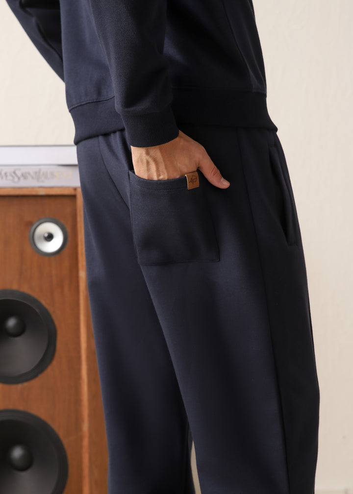 IVAR® Navy Fleece Pleated Pants