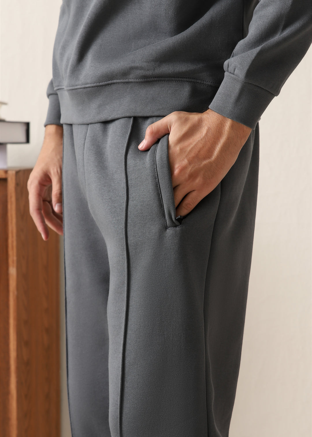 IVAR® Smoky Grey Fleece Pleated Pants