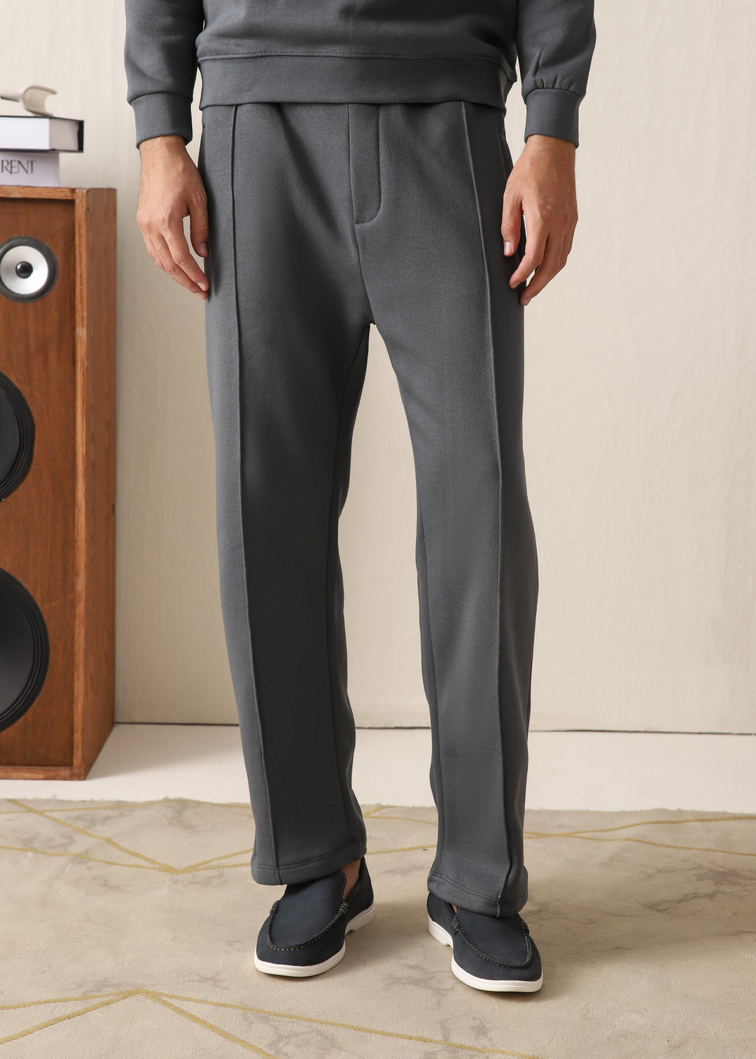 IVAR® Smoky Grey Fleece Pleated Pants