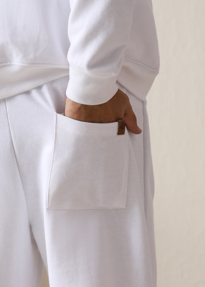 IVAR® White Fleece Pleated Pants