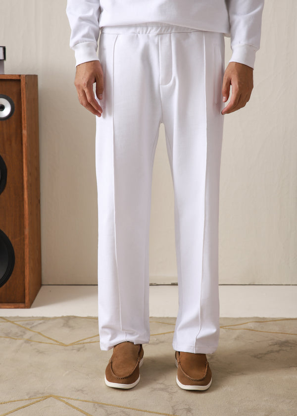 IVAR® White Fleece Pleated Pants