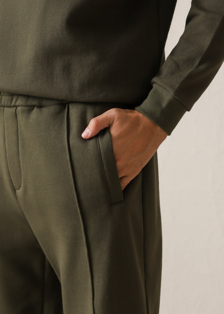 IVAR® Olive Green Fleece Pleated Pants