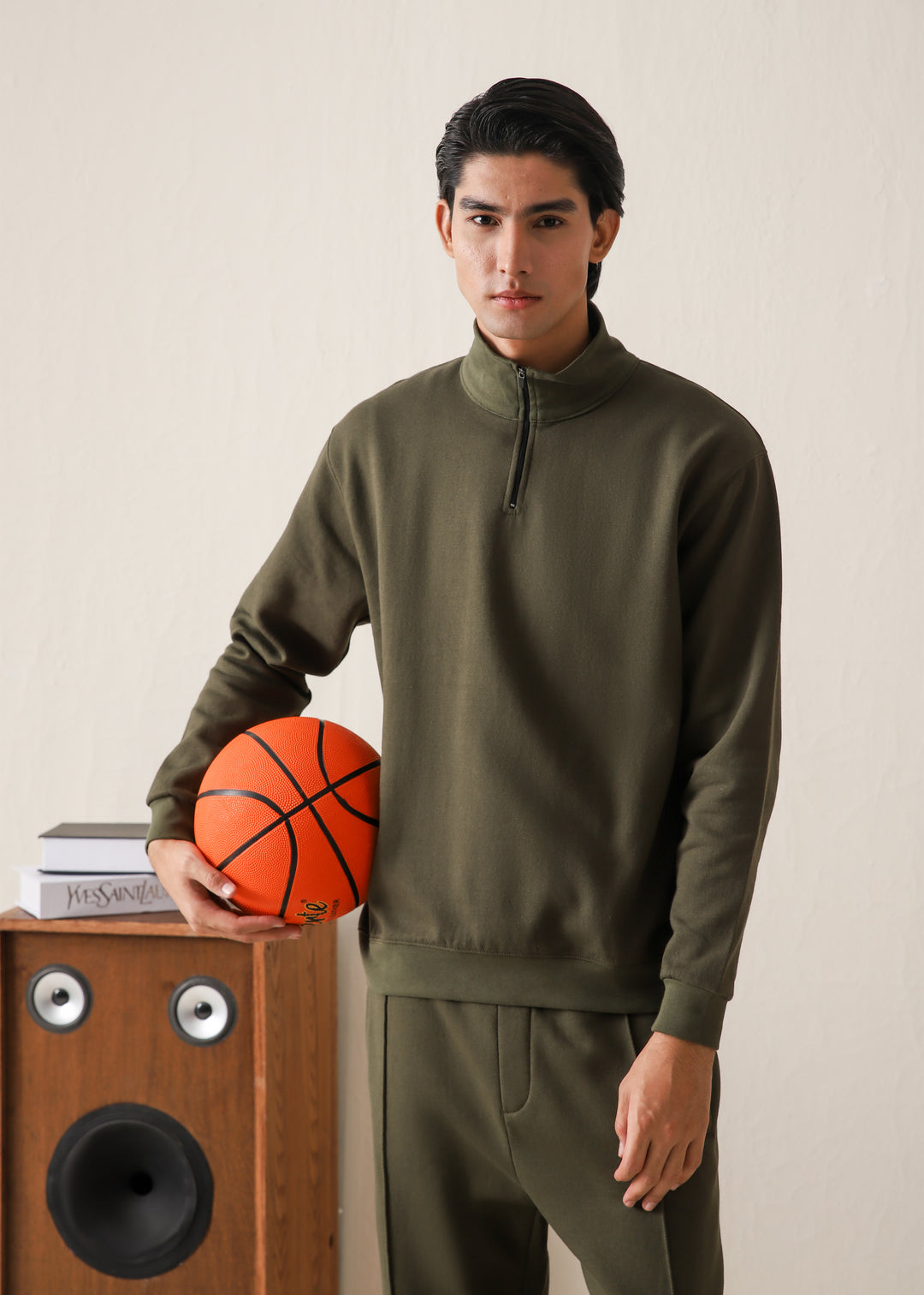 IVAR® Olive Green Fleece Quarter Zipper