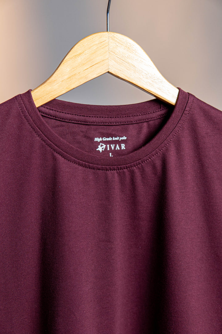 IVAR® Luxeknit Maroon shirt (Curved Hem design)