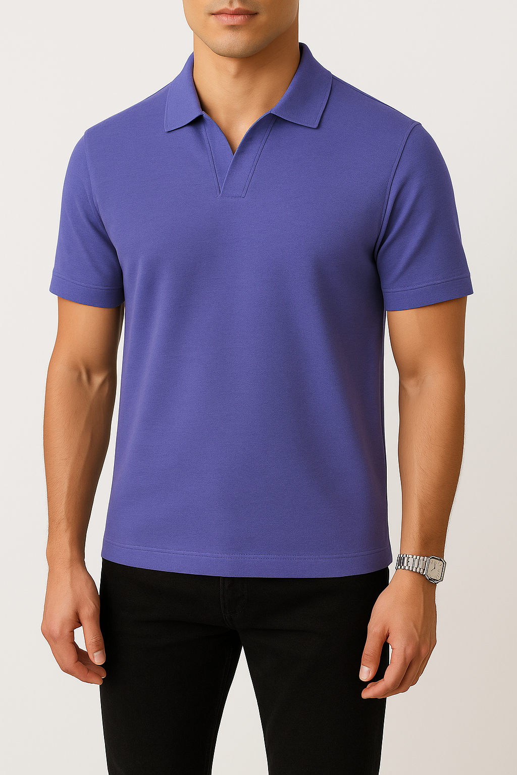 IVAR® Ink Blue Johnny Collar Polo