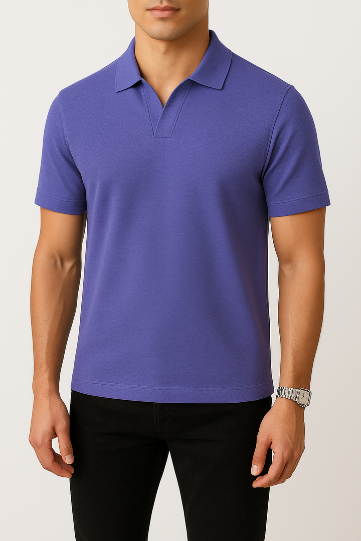 IVAR® Ink Blue Johnny Collar Polo