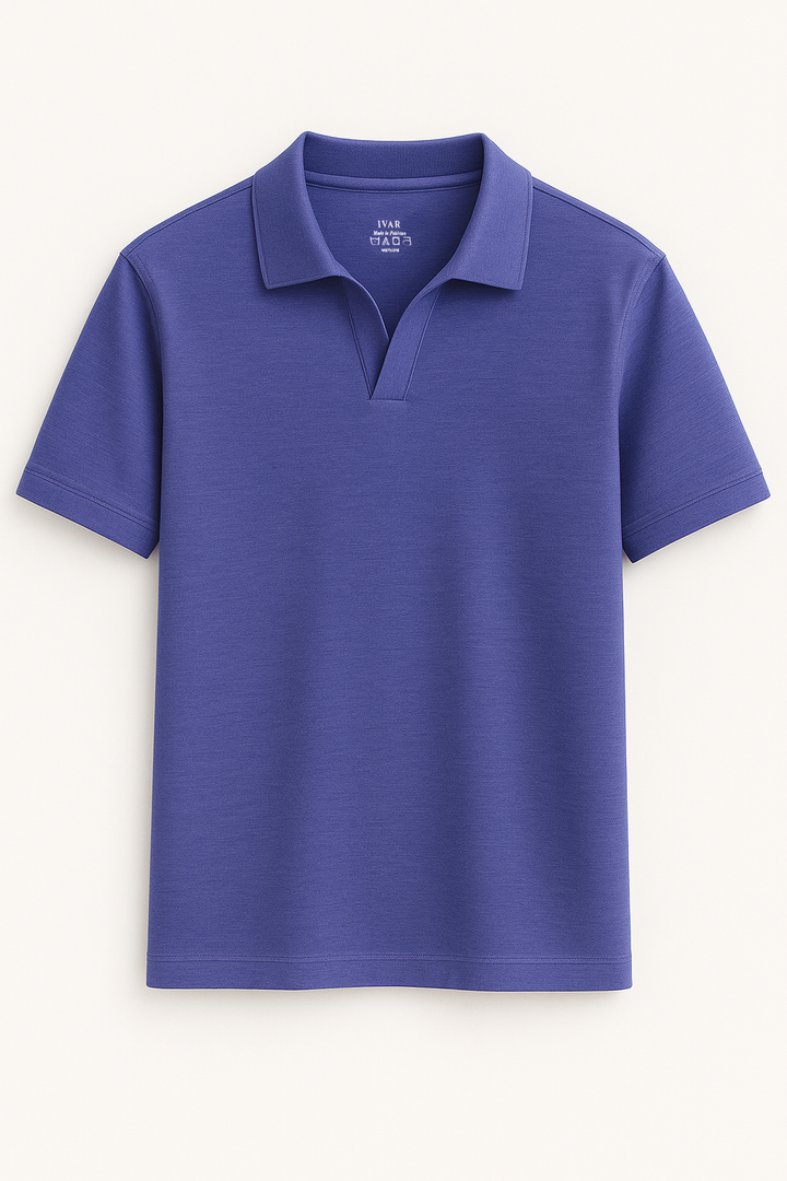 IVAR® Ink Blue Johnny Collar Polo
