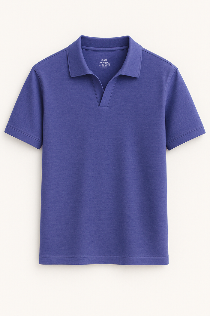 IVAR® Ink Blue Johnny Collar Polo