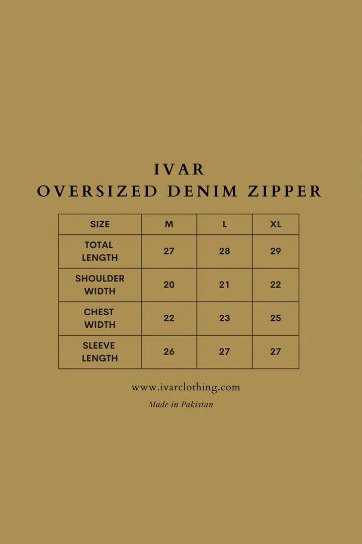 IVAR® Oversized Denim Quarter Zipper