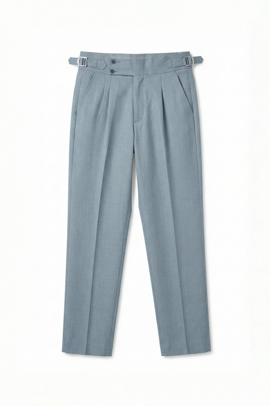 IVAR® Iceblue Pleated Gurkha Pants