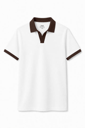 IVAR White Cocoa J/C Collar Polo