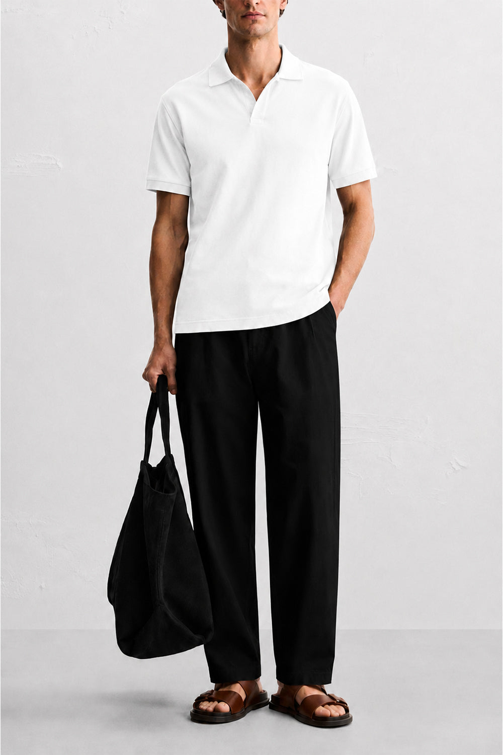 IVAR White J/C Polo - Model Wearing - IVAR Clothing