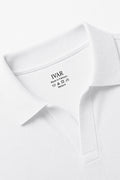 IVAR White J/C Polo - Close-Up Collar Detail - IVAR Clothing