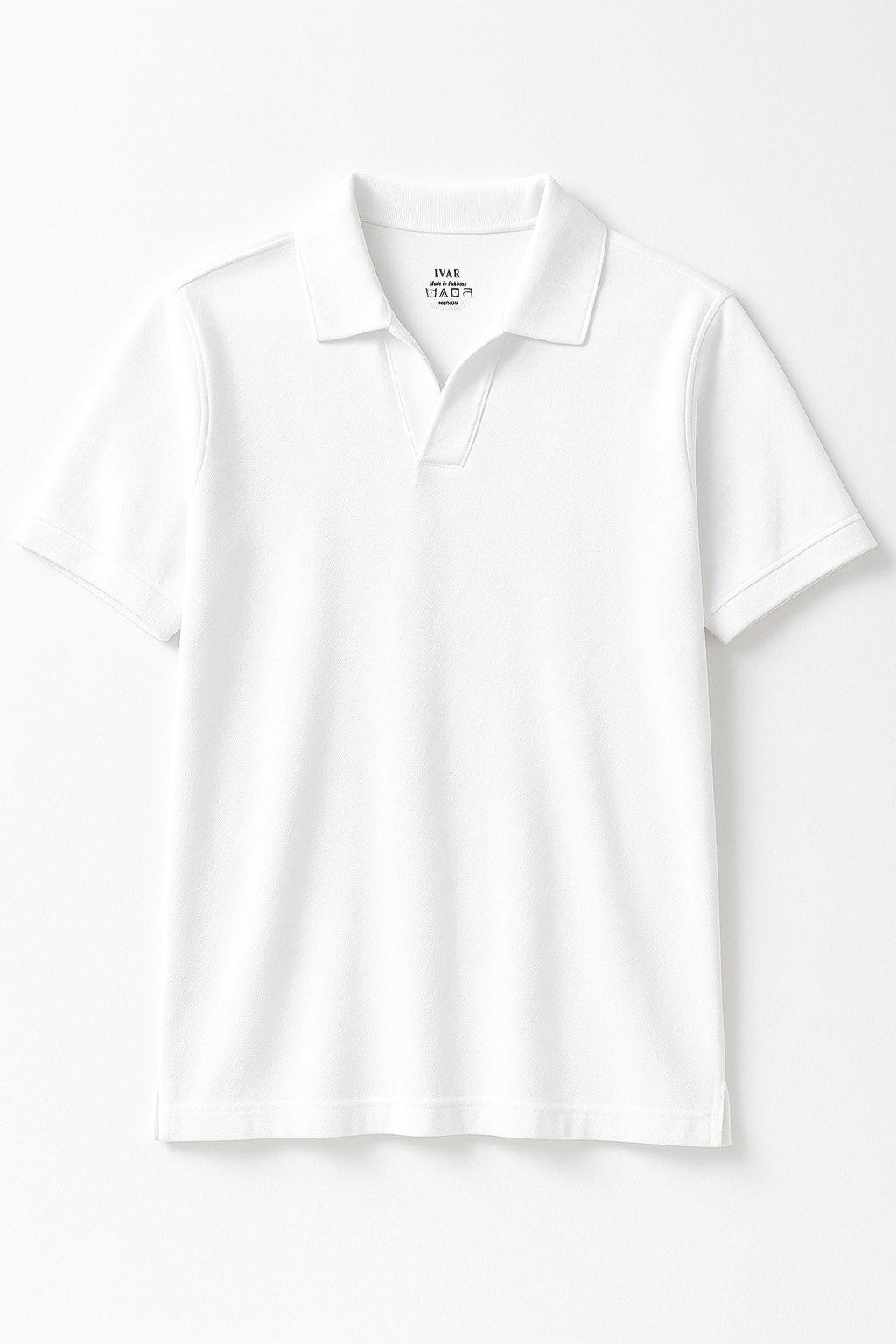 IVAR® White Johnny Collar Polo
