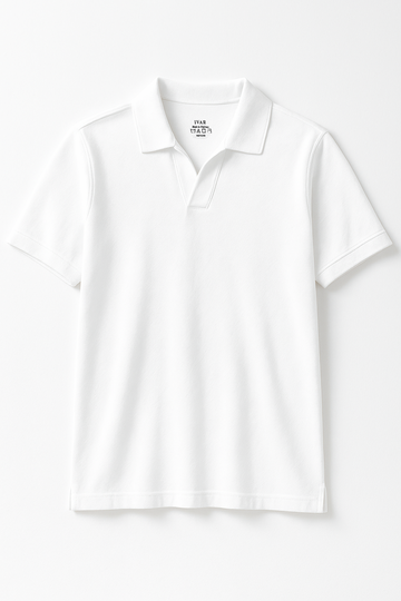 IVAR® White Johnny Collar Polo
