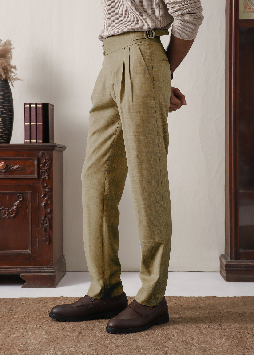 IVAR® Khaki Pleated Gurkha Pants