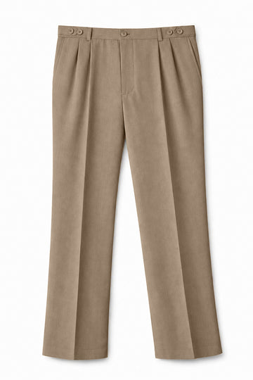 IVAR® Khaki Adjustable Pleated Pants