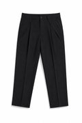 Men's Black  Tailored Pants Front View Clean Minimal Look