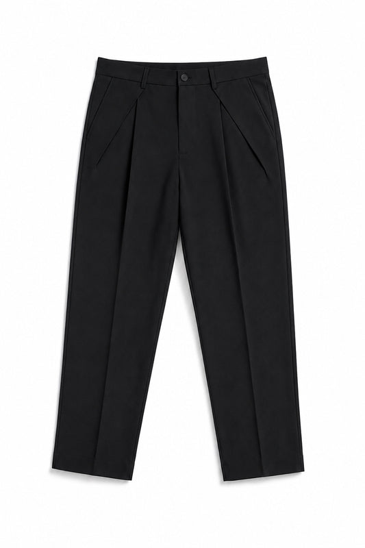 IVAR® Black Knife Pleated Tailored Pants
