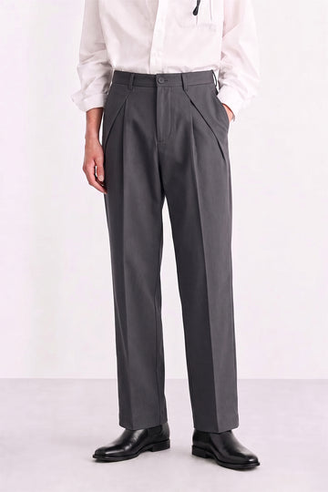 Militia Green Pleated Tailored Pants  Full Length Front Styled with White Shirt