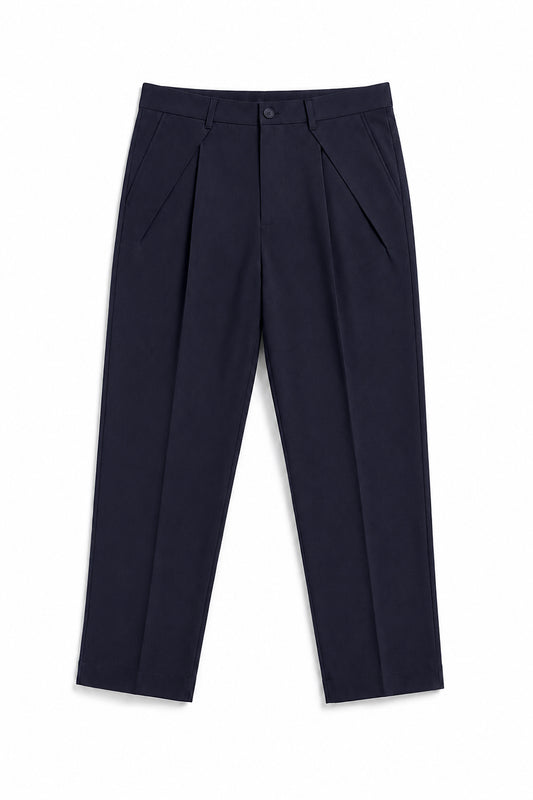 IVAR® Navy Knife Pleated Tailored Pants