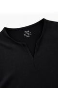 IVAR Black Light Scuba Henley - Neckline Close-Up Detail - IVAR Clothing