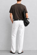 IVAR Dark Brown Light Scuba Henley - Model Wearing, Back View - IVAR Clothing