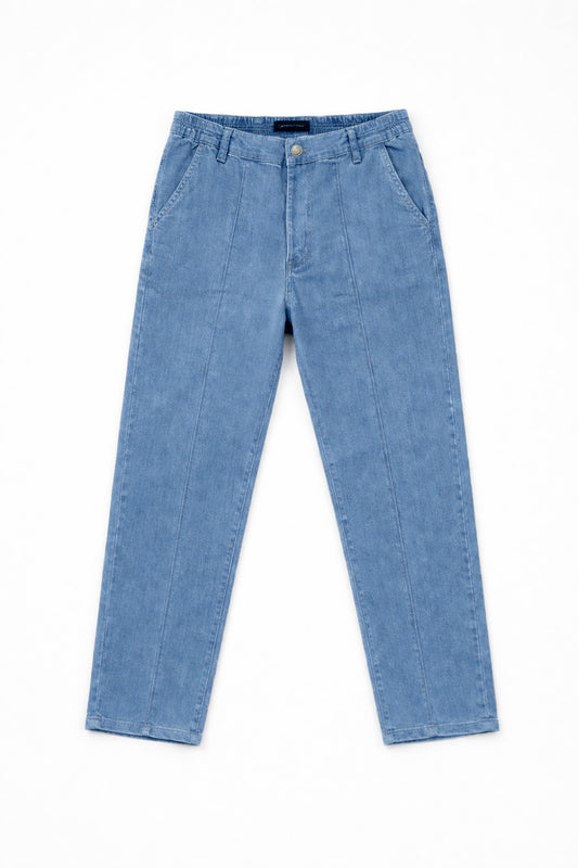 IVAR® French Terry Light Blue Pleated Denim