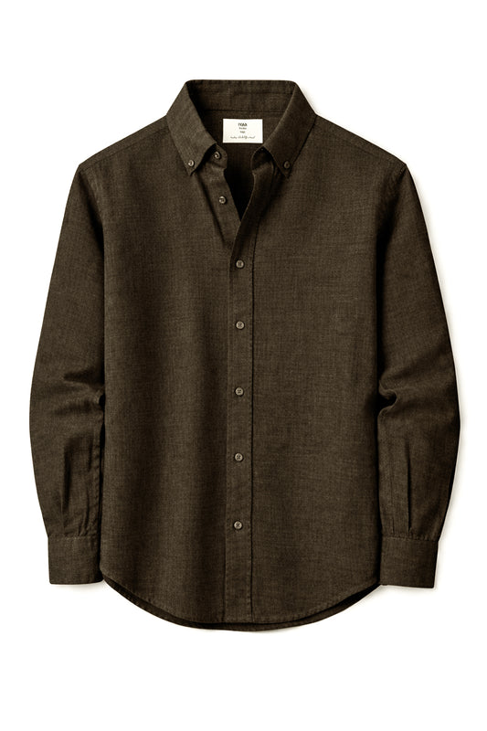 IVAR Brown Linen Shirt - Front View - IVAR Clothing