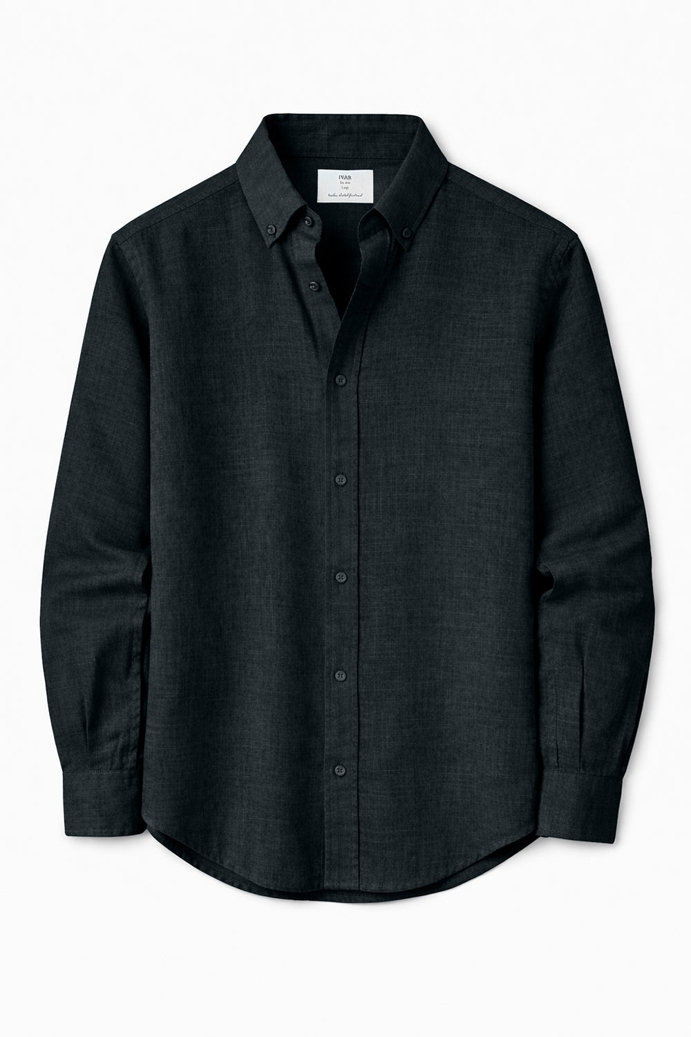IVAR Charcoal Linen Shirt - Front View - IVAR Clothing